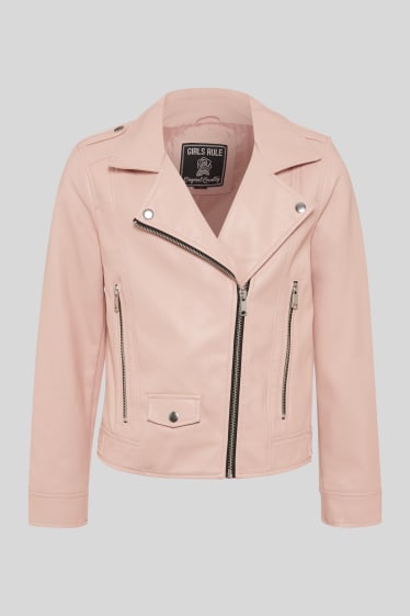 Enfants filles - Blouson de motard - synthétique - rose