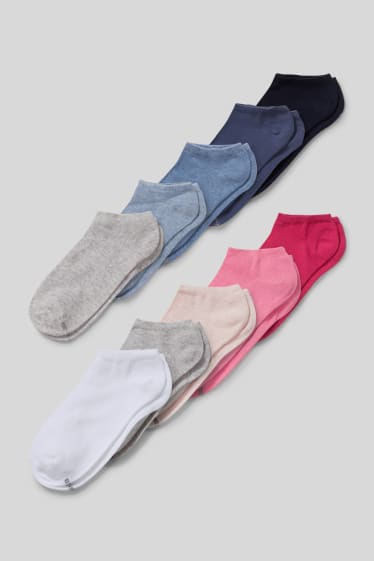 Women - Multipack of 10 - trainer socks - multicoloured
