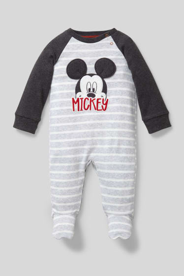 Babys - Micky Maus - Baby-Schlafanzug - weiß / grau