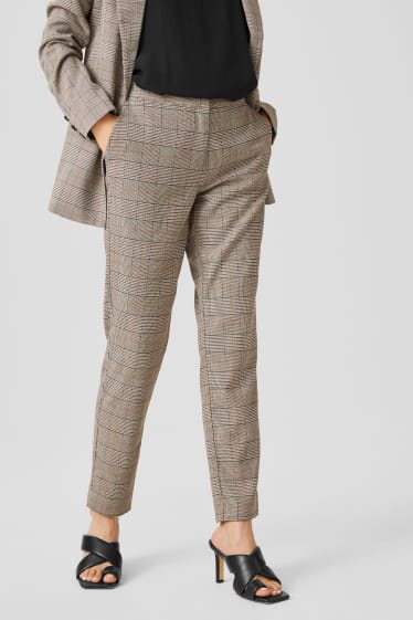 Women - Trousers - check - gray