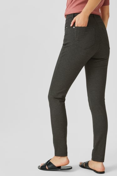 Mujer - Pantalón - skinny fit - de cuadros - negro