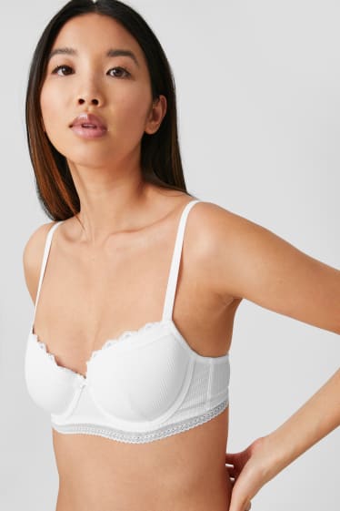 Femmes - Soutien-gorge avec armatures - DEMI - ampliforme - blanc