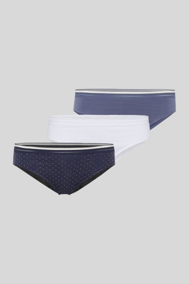 Women - Multipack of 3 - briefs - dark blue / white