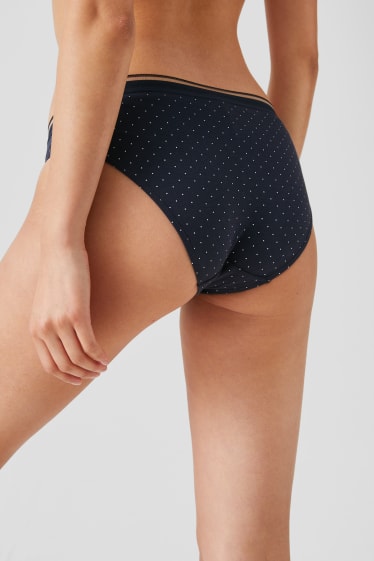 Damen - Multipack 3er - Slip - dunkelblau / weiß