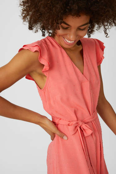 Women - Fit & flare dress - coral