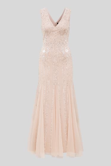 Women - Column dress - shiny - formal - creme