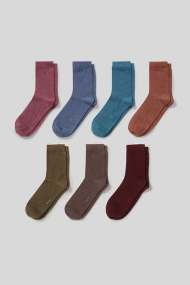 Women - Multipack of 7 - socks - bordeaux-melange