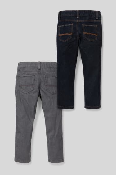 Enfants - Lot de 2 - slim jean - bleu foncé / gris