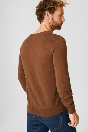 Mężczyźni - Sweter - brązowy