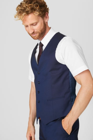 Heren - Kostuum - Tailored Fit - 4-delig - donkerblauw