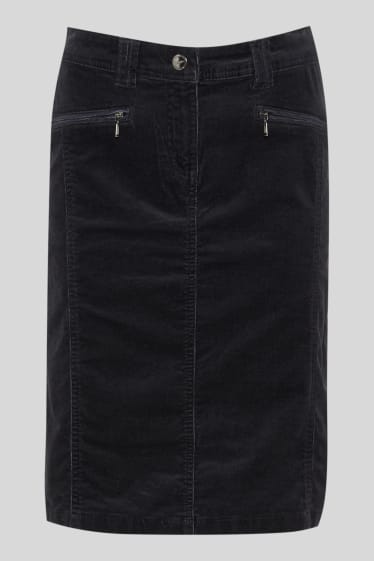 Women - Corduroy skirt - dark blue
