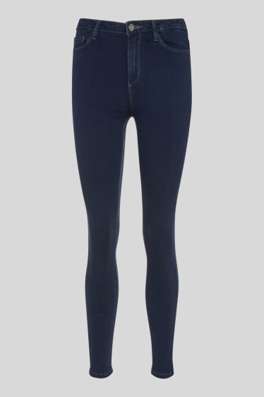 Women - CLOCKHOUSE - super skinny jeans - high waist - denim-dark blue