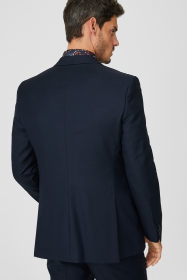 Heren - Wollen colbert - Tailored Fit - donkerblauw