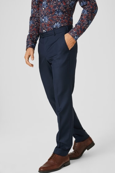 Hombre - Pantalón de lana - Tailored Fit - azul oscuro