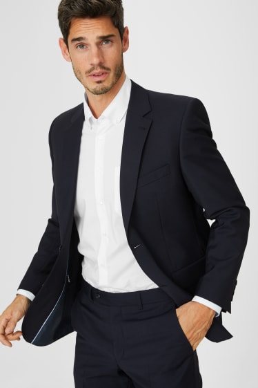 Hommes - Veste en laine à coordonner - regular fit - bleu foncé