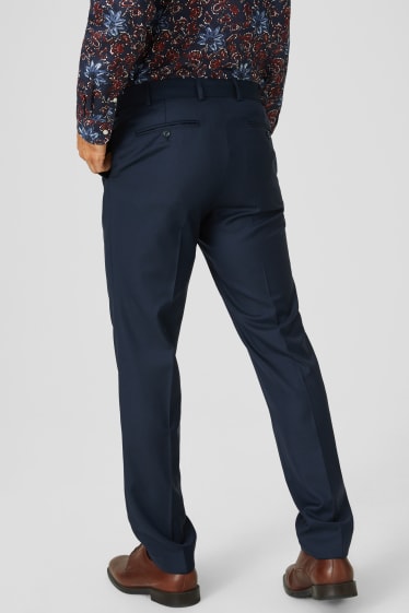 Hommes - Pantalon en laine à coordonner - tailored fit - bleu foncé