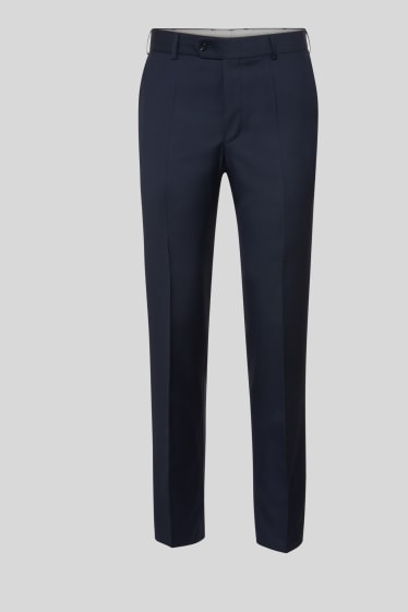 Heren - Wollen pantalon uit het combi-systeem - Tailored Fit - donkerblauw