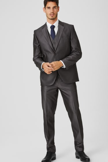 Men - Suit - tailored fit - 4-piece - gray