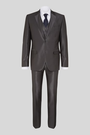 Hombre - Traje - Tailored Fit - 4 piezas - gris