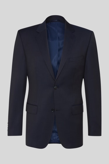 Hommes - Veste à coordonner - regular fit - laine vierge - bleu foncé