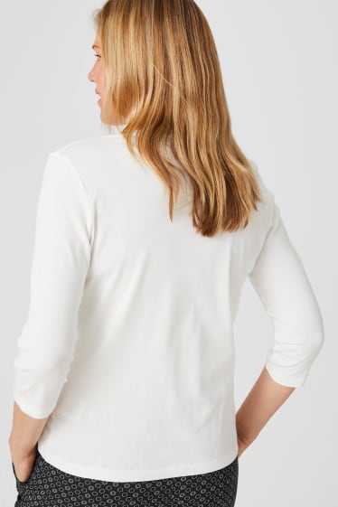 Damen - Langarmshirt - weiß