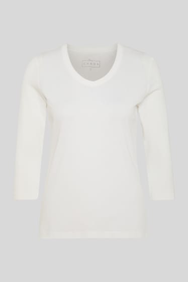 Kobiety - Koszulka z długim rękawem - biały