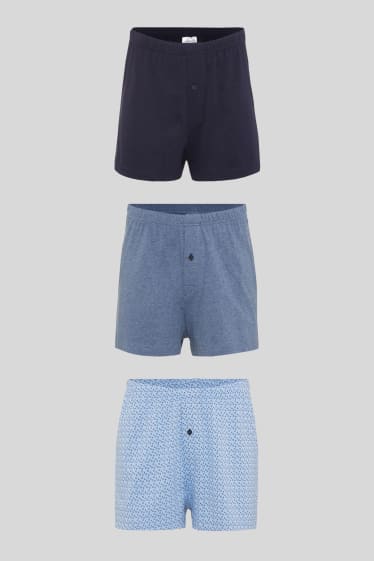 Men - Multipack of 3 - boxer shorts - jersey - dark blue