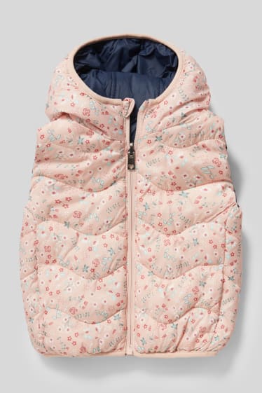 Bambini - Gilet trapuntato double-face - effetto brillante - rosa