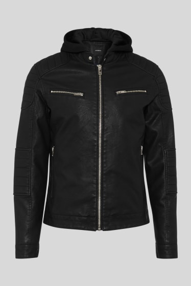 Uomo - CLOCKHOUSE - giacca da motociclista - similpelle - nero