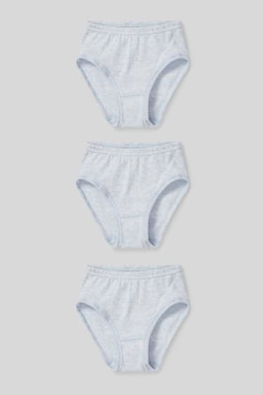 Enfants - Lot de 3 - culotte - bleu clair-chiné