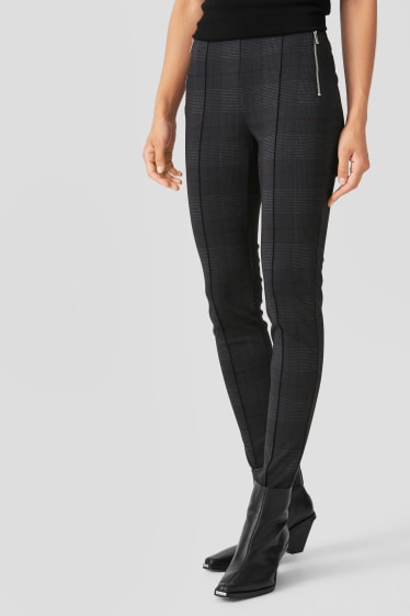 Women - Trousers - skinny fit - check - black