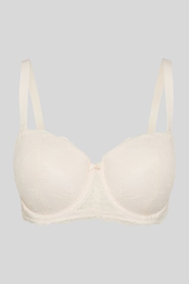 Women - Underwire bra - BALCONETTE - padded - Colour champagne