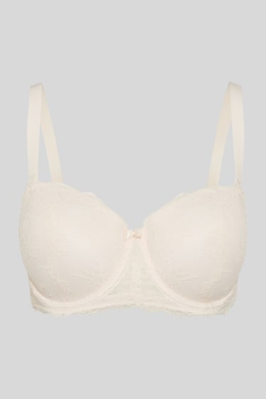 Donna - Reggiseno con ferretti - BALCONETTE - imbottito - champagne