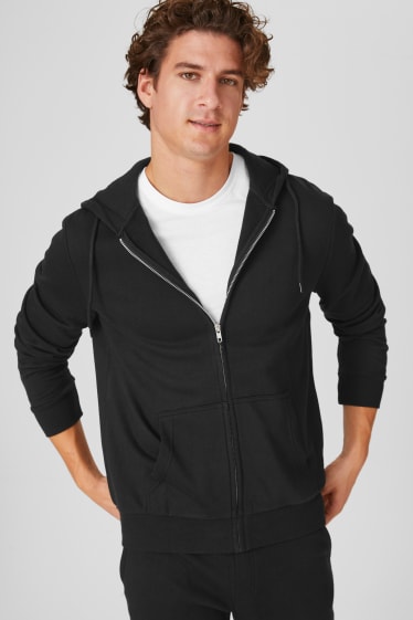 Herren - Sweatjacke - schwarz-melange