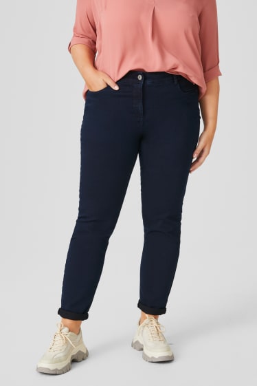 Dona - Skinny jeans - mid waist - texà blau fosc