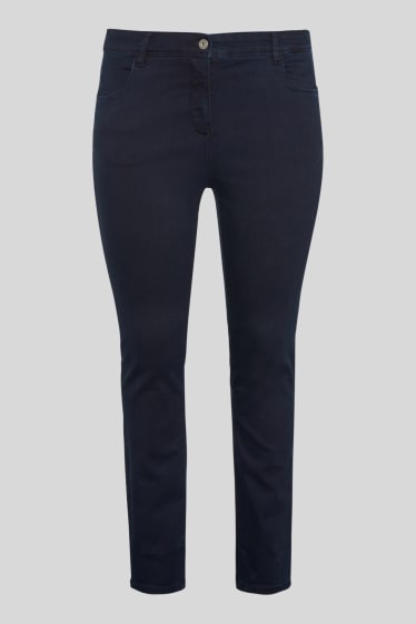 Damen - Skinny Jeans - Mid Waist - dunkeljeansblau