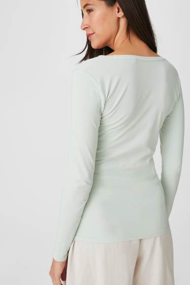 Women - Basic long sleeve T-shirt - mint green
