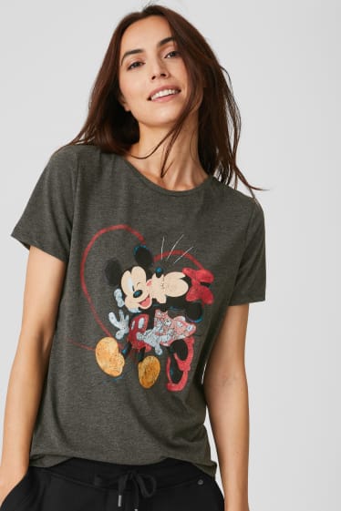 Damen - T-Shirt - Disney - schwarz-melange