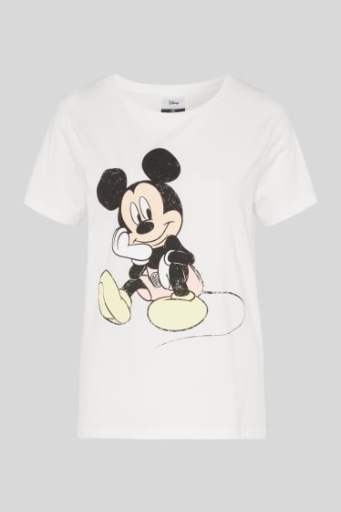 Dámské - Tričko - Mickey Mouse - krémově bílá