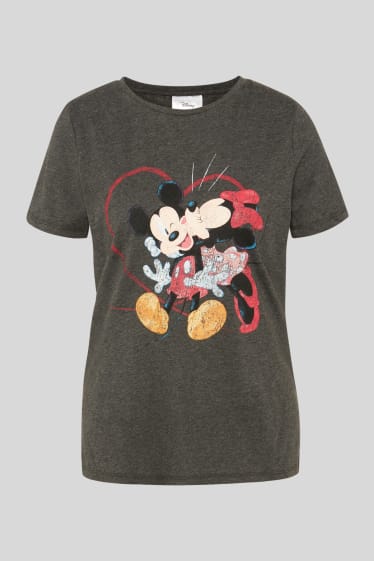 Damen - T-Shirt - Disney - schwarz-melange