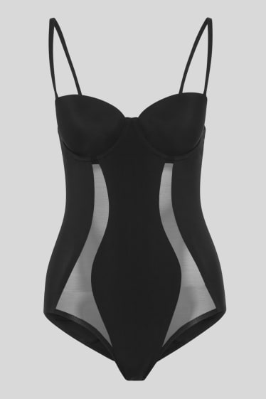 Donna - Body modellante - imbottito - nero