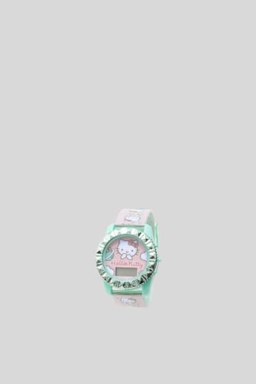 Dětské - Hello Kitty - náramkové hodinky - s třpytivým efektem - světle růžová