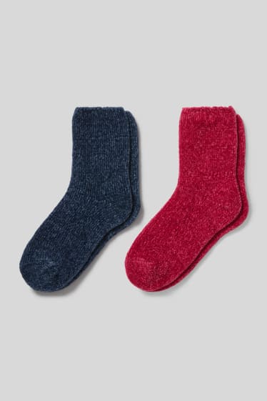 Dames - Set van 2 - sokken - roze / blauw
