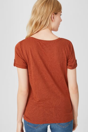 Dames - Basic T-shirt - donker oranje