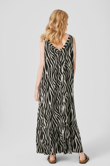 Women - Maternity dress - black / white