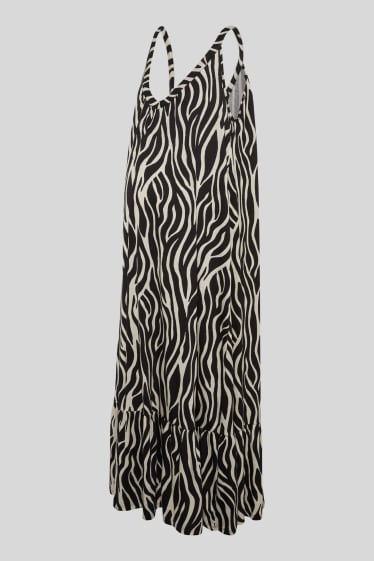 Women - Maternity dress - black / white