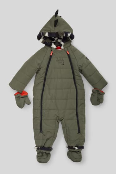 Babies - Dinosaur - baby snowsuit - dark green