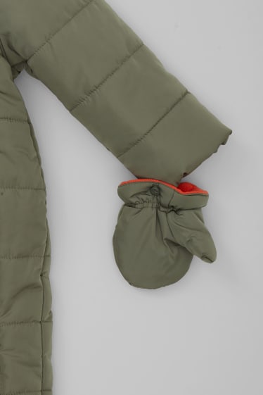 Baby Jungen - Dino - Baby-Schneeanzug - dunkelgrün