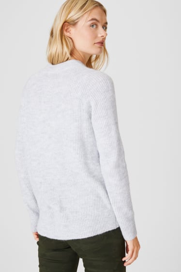Women - Basic jumper - light gray-melange