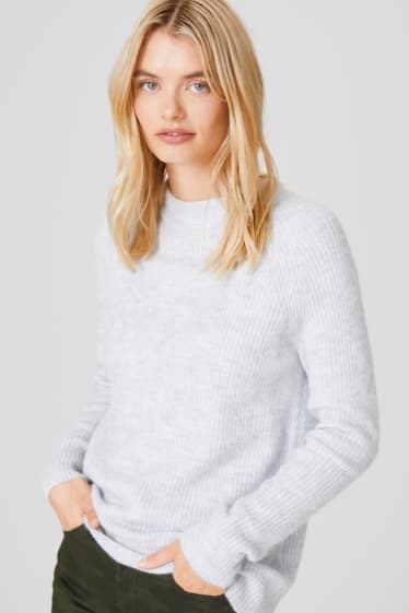 Women - Basic jumper - light gray-melange
